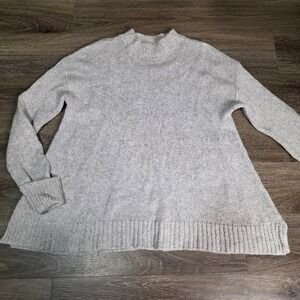 BDG Womens XS Sweater Light Gray Mock Neck Oversized Chunky Knit Side Slit 493